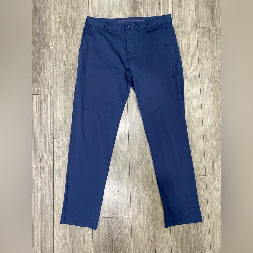 Rhone Commuter Pant‎ Classic Straight Leg Men's Sz 36 Stretch Zip Pocket Blue